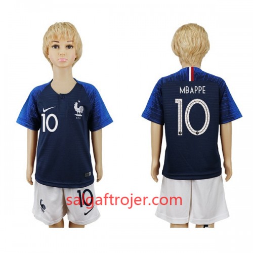 Frankrig Fodboldtrøjer Mbappe 10 Børn Hjemmebanesæt VM 2018 Frankrig Fodboldtrøjer Mbappe 10 Børn Hjemmebanesæt VM 2018